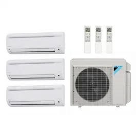 Daikin 36000 BTU 3 Zone Wall Mounted Ductless Mini-Split Heat Pump System – 22 SEER (7K+7K+18K) – R-410A