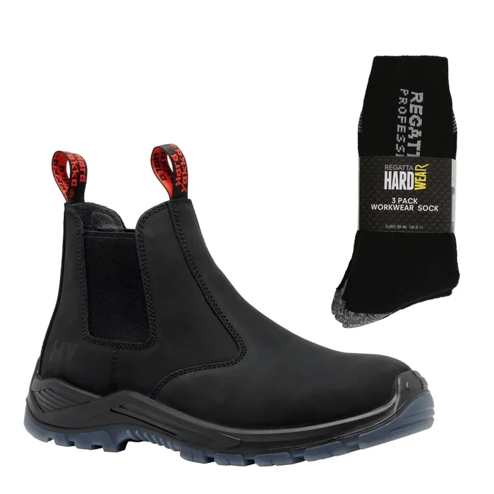 Hard Yakka Banjo Special Offer Pack – Elastic Gusset Boots + 3 Pairs Work Socks
