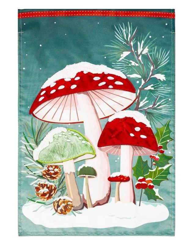 Woodland Winter Mushroom Banner 2 Sided